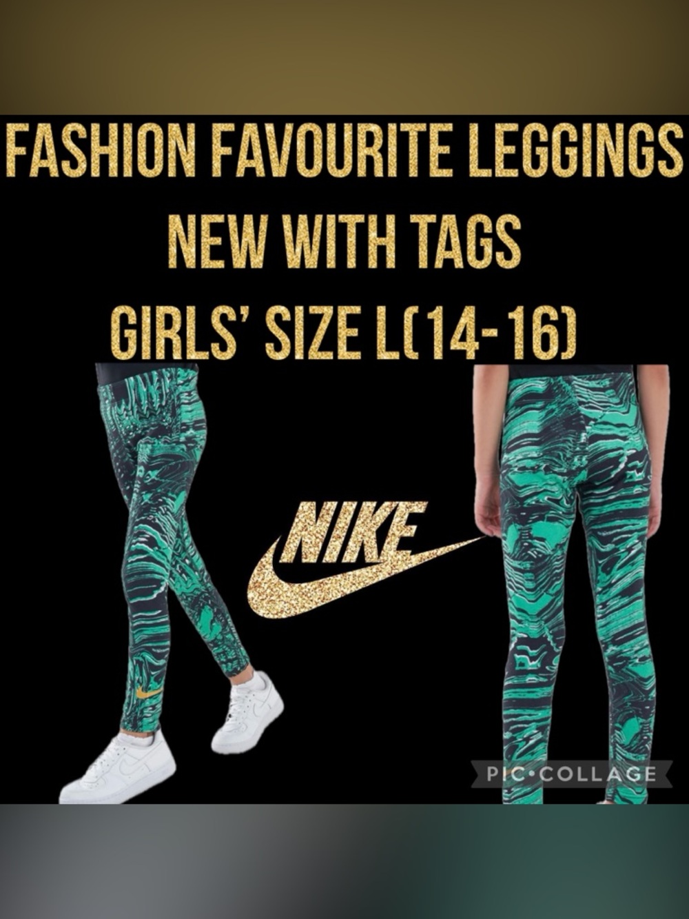 Nike Girls’ Fashion Favourite Leggings Size L(14-16)